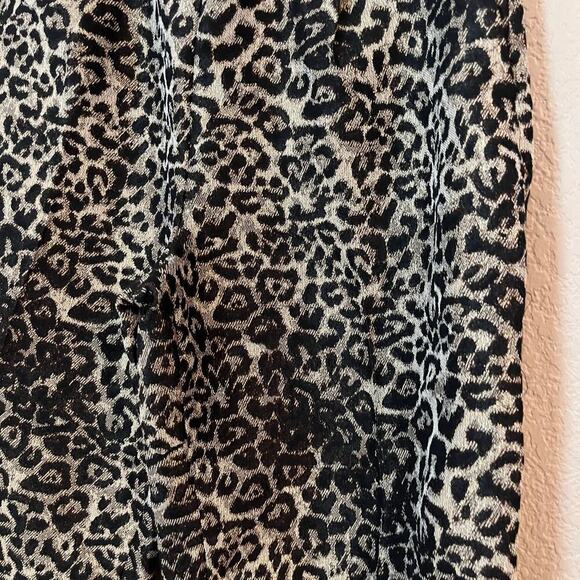 All Saints Jemi Leppo Trouser Wide Leg Cropped Metallic Animal Print Pants 6 - Picture 4 of 7